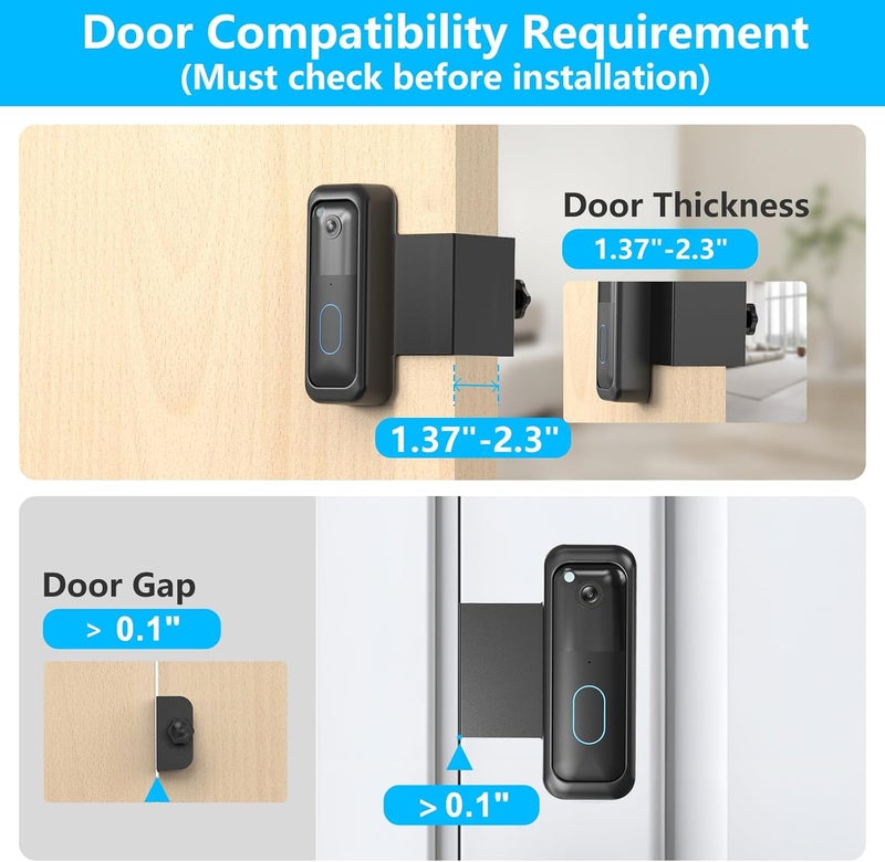SENLEG Blink Doorbell Mount, No-Drilling Anti-Theft Doorbell Mount Bracket for Blink Doorbell Camera(2nd Gen), Accessories for Apartments, Businesses, Not for Security Door - Image 3